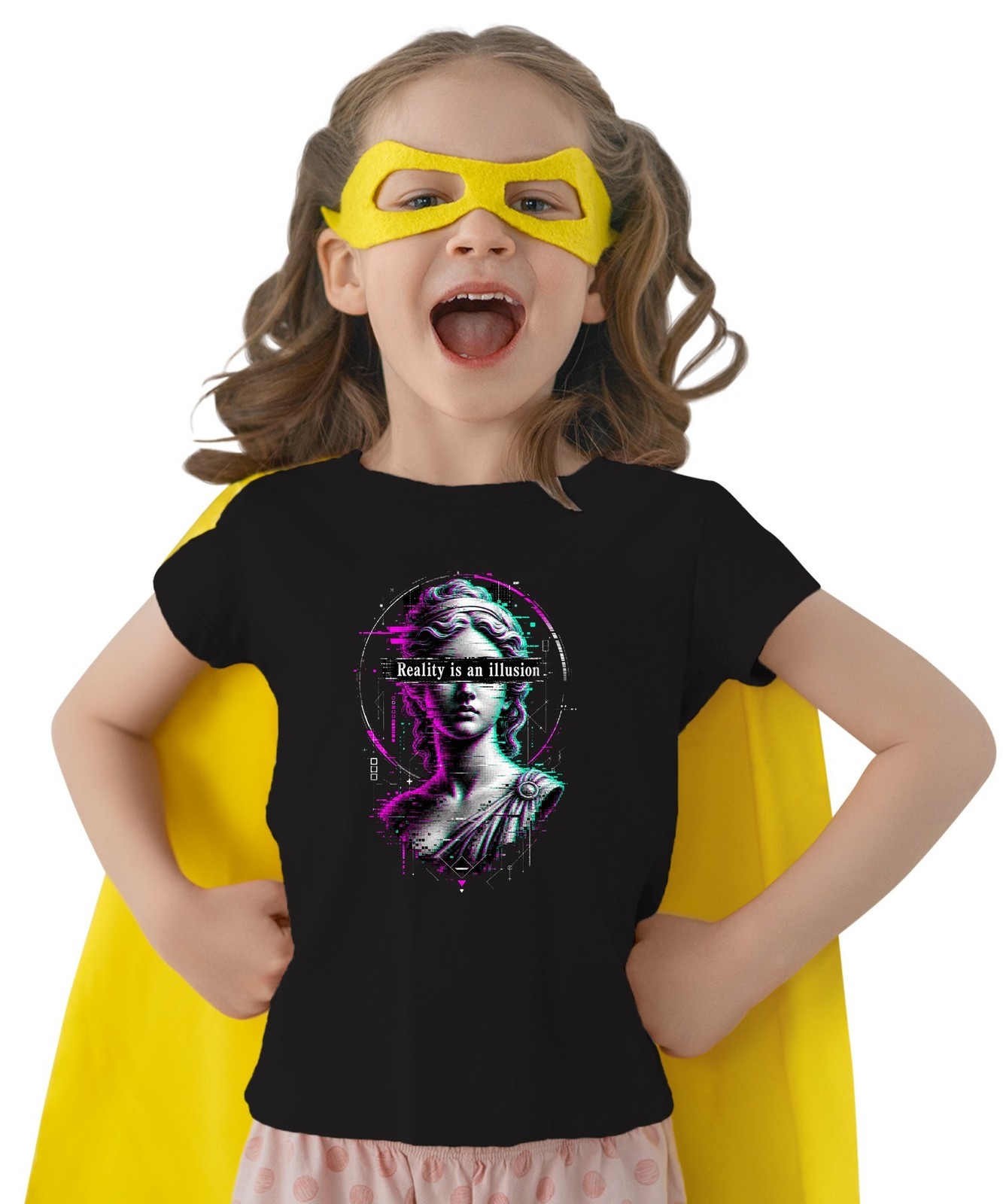 Reality is an illusion Glitch Greek Bust Vaporwave Unisex Kids T-Shirt