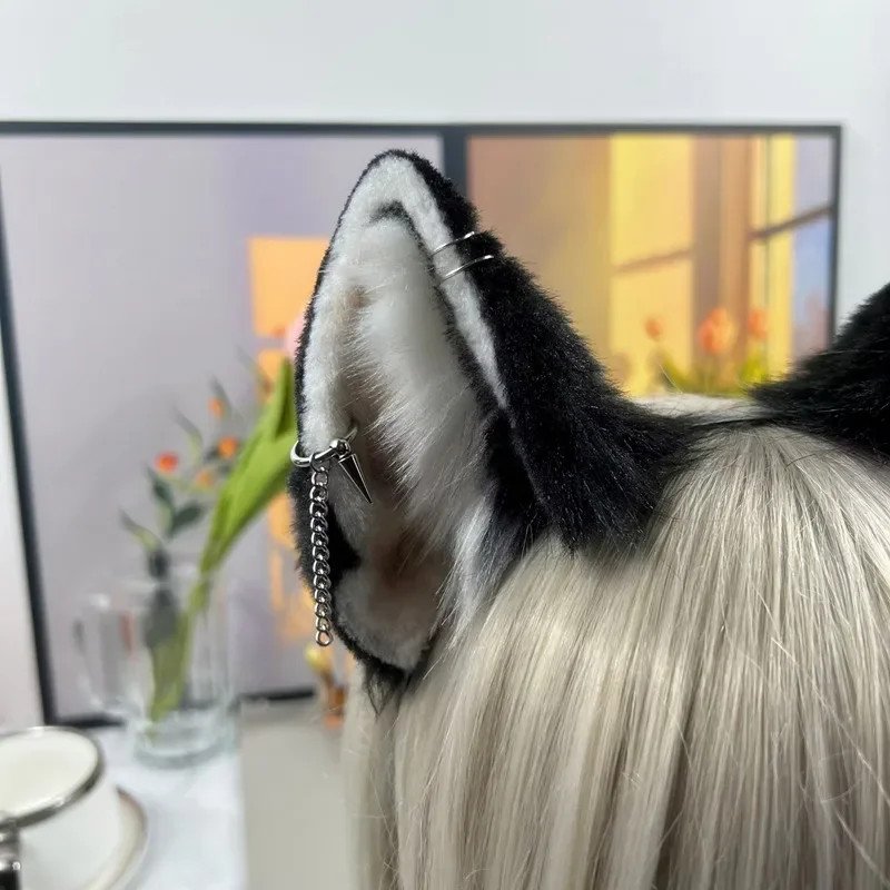 Handmade Beast Fox Cat Wolf Ears Hairhoop Halloween Christmas Cosplay Prop