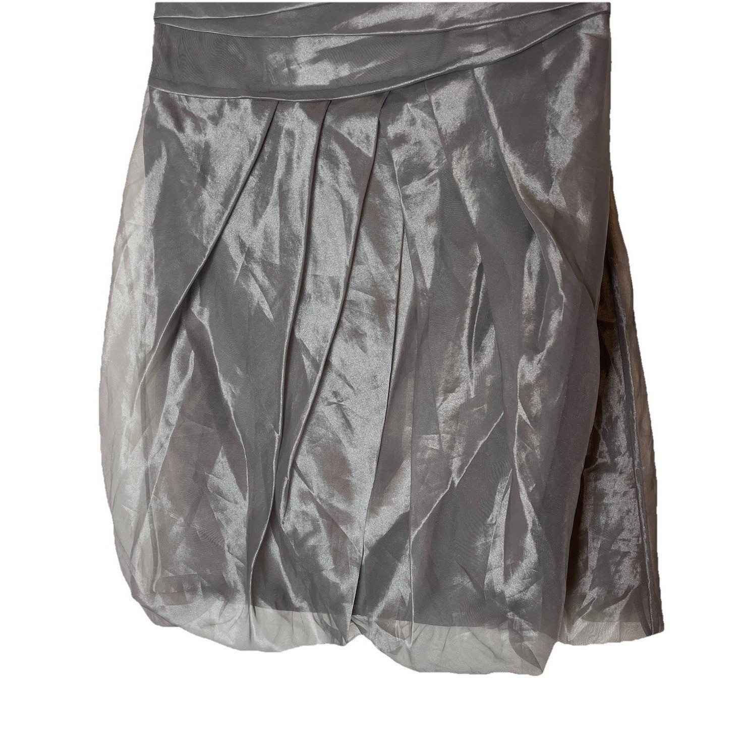 White by Vera Wang Strapless Bubble Hem Cocktail Dress Gray VW360018 Size 6