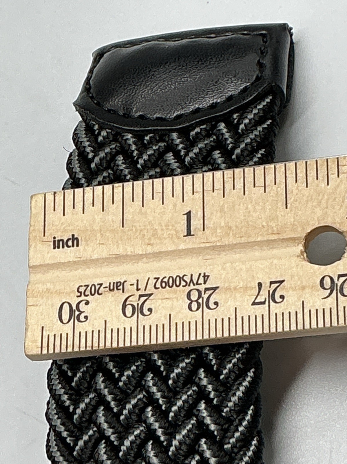 Penguin Elastic Fabric Woven Stretch Belt Size 30-32 Black Gray