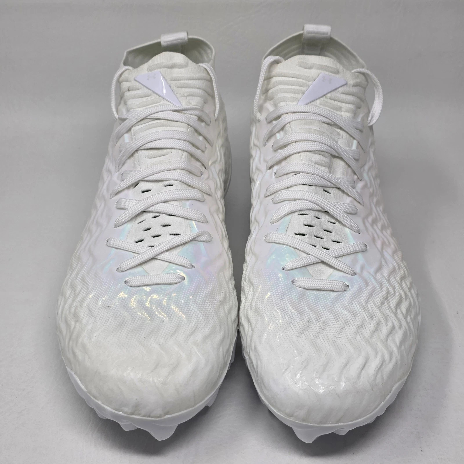 Under Armour Spotlight Pro Men White Iridescent Clone Football 3028200-100