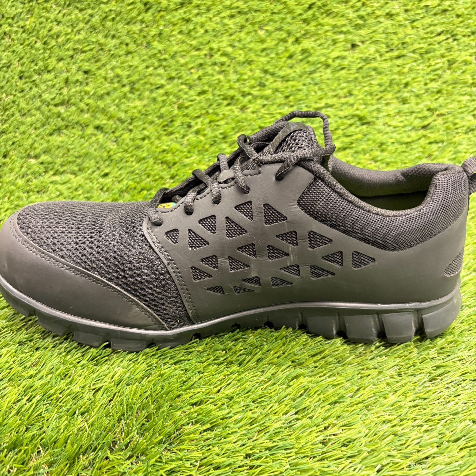 Reebok Sublite Cushion Mens Size 11E Triple Black Alloy Toe Safety Work Shoes