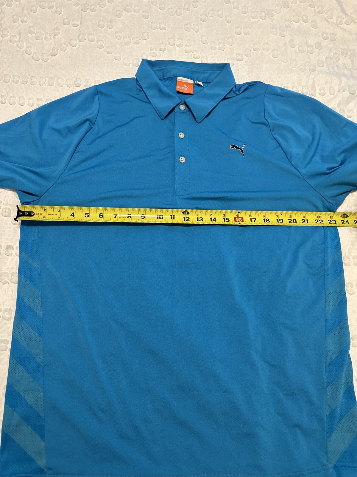 Puma cobra golf L aqua blue micro fiber polo shirt