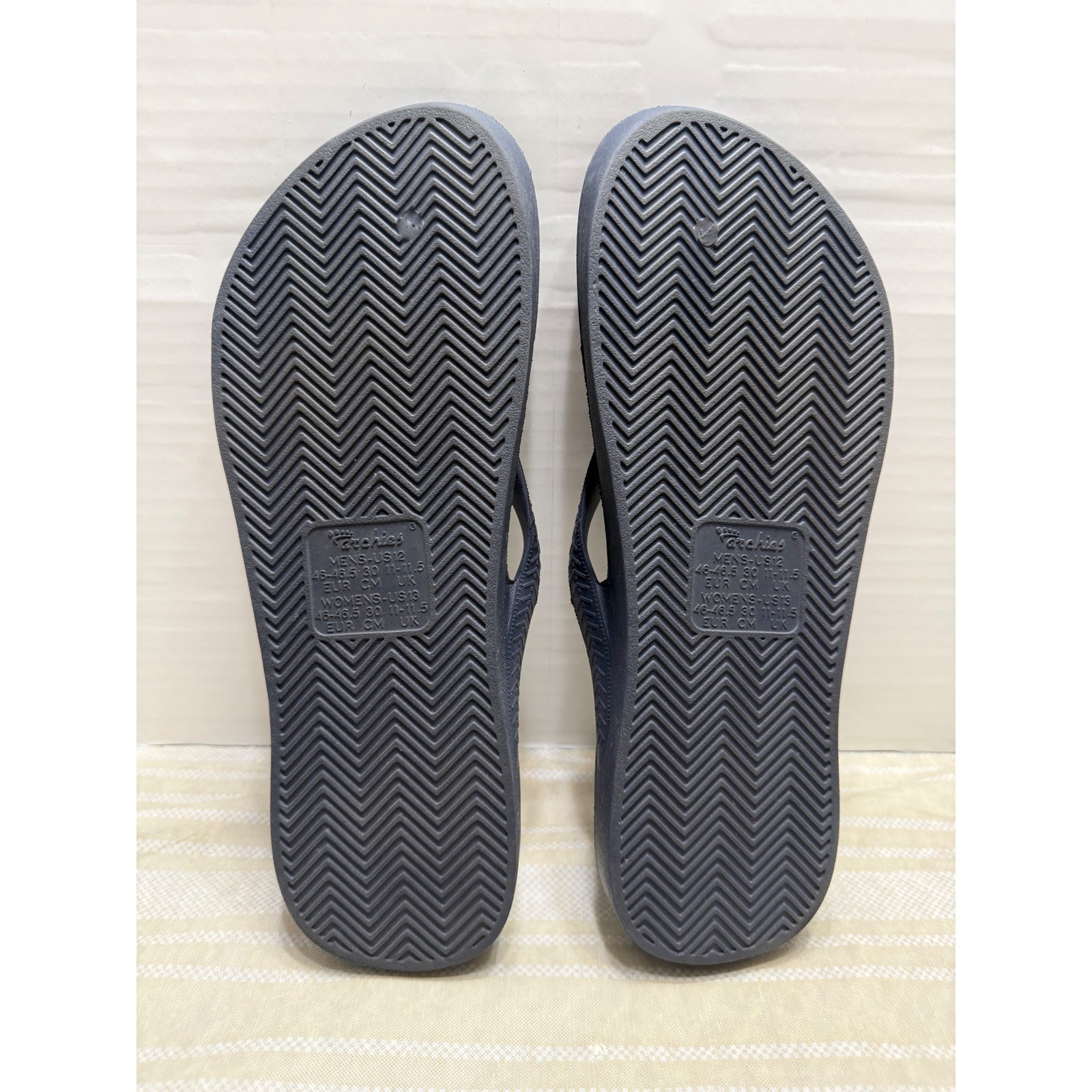 Archies Arch Support Flip Flops Navy Blue Mens 12 Womens 13 Orthotic Sandals
