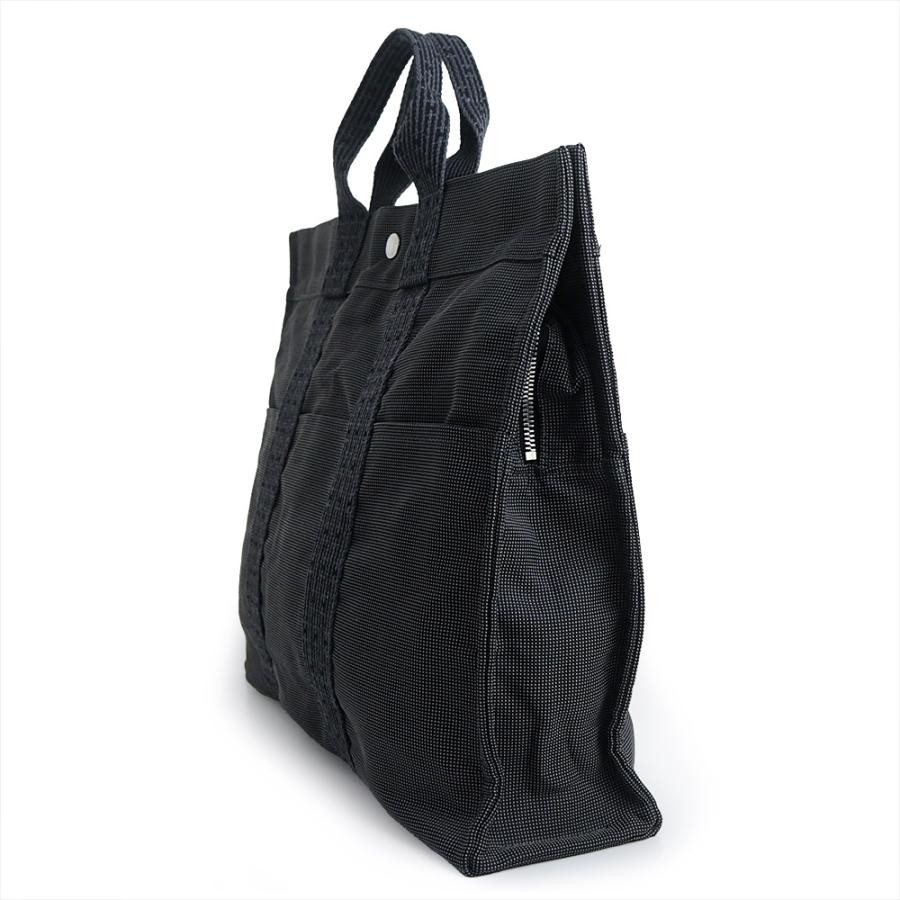 Hermes Herline MM Tote Bag Handbag Canvas Gray Width 16.5in Height 12.6in 99