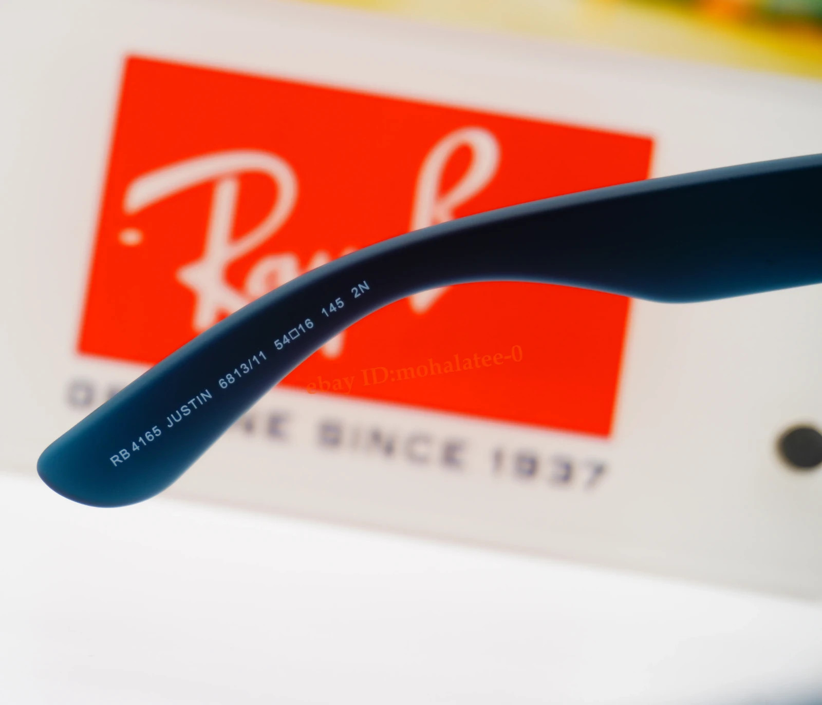 Ray-Ban Justin RB4165 54mm Square Sunglasses Blue Rubber Grey Gradient Unisex