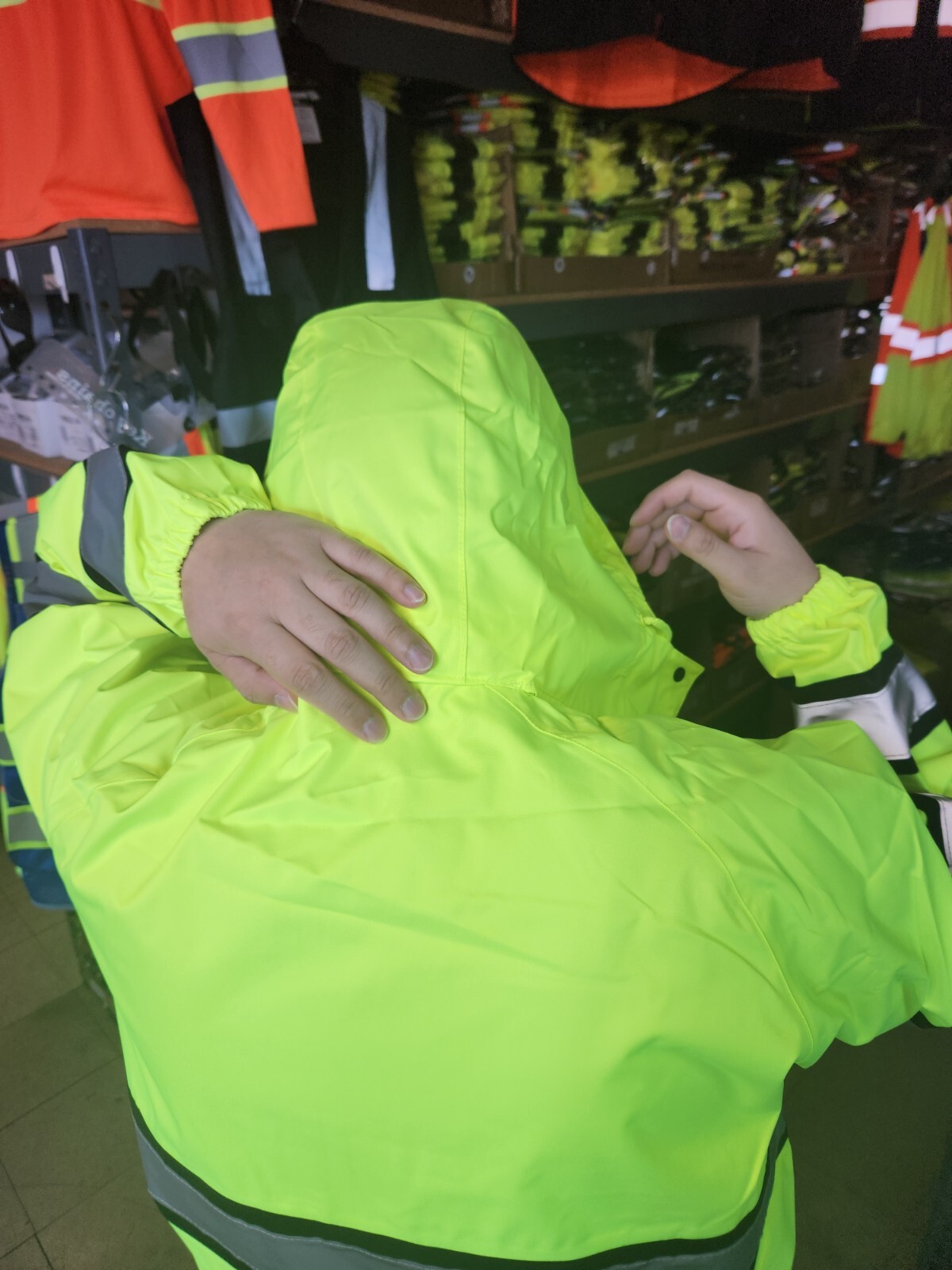 Yellow Safety Class 3 Rain Coat/JACKET/ High Visibility Reflective