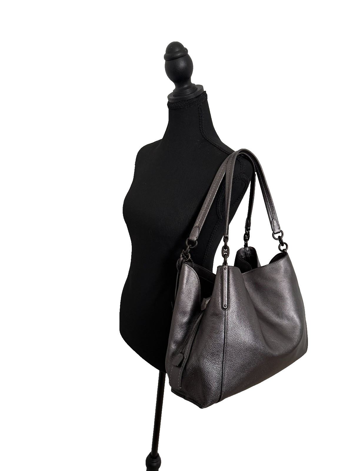 COACH DALTON BAG 31 | METALLIC GRAPHITE PEBBLED LEATHER | SOLD OUT! | NWT!