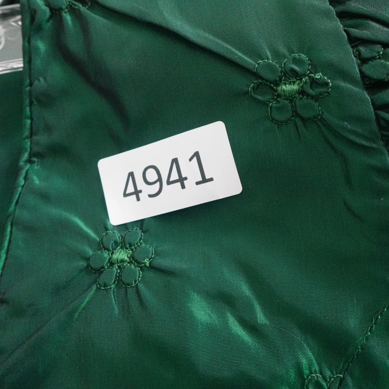 Elegant Vtg Watters Watters Emerald Green Taffeta Dress Size 12 Mother of Bride