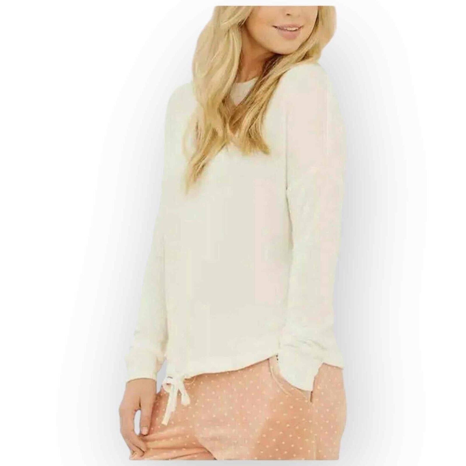 Three Dots Womens 2-Piece Knit Velour Lounge Set with Eye Mask – Medium 188