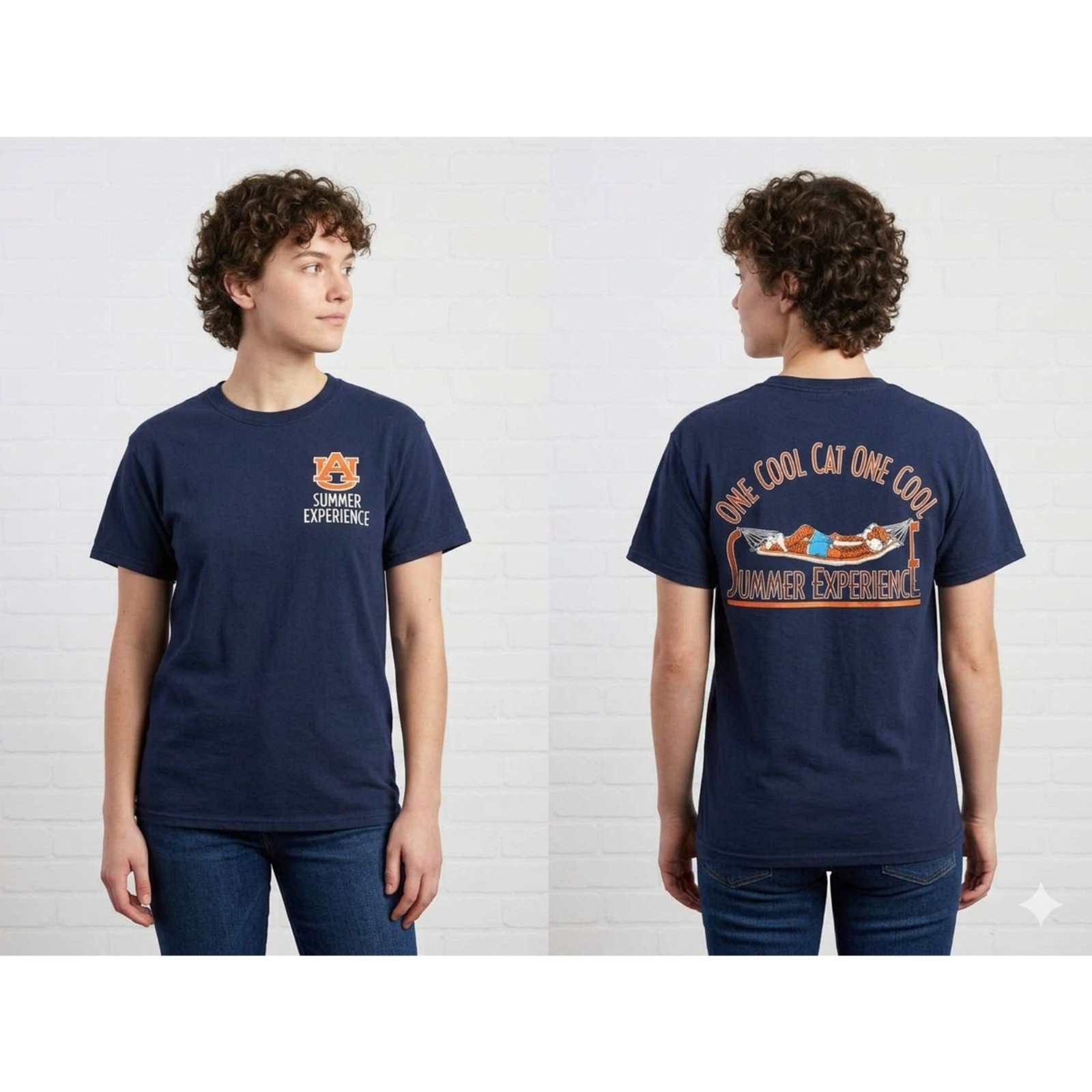 Auburn University Summer Experience Navy Blue Graphic T-Shirt Medium
