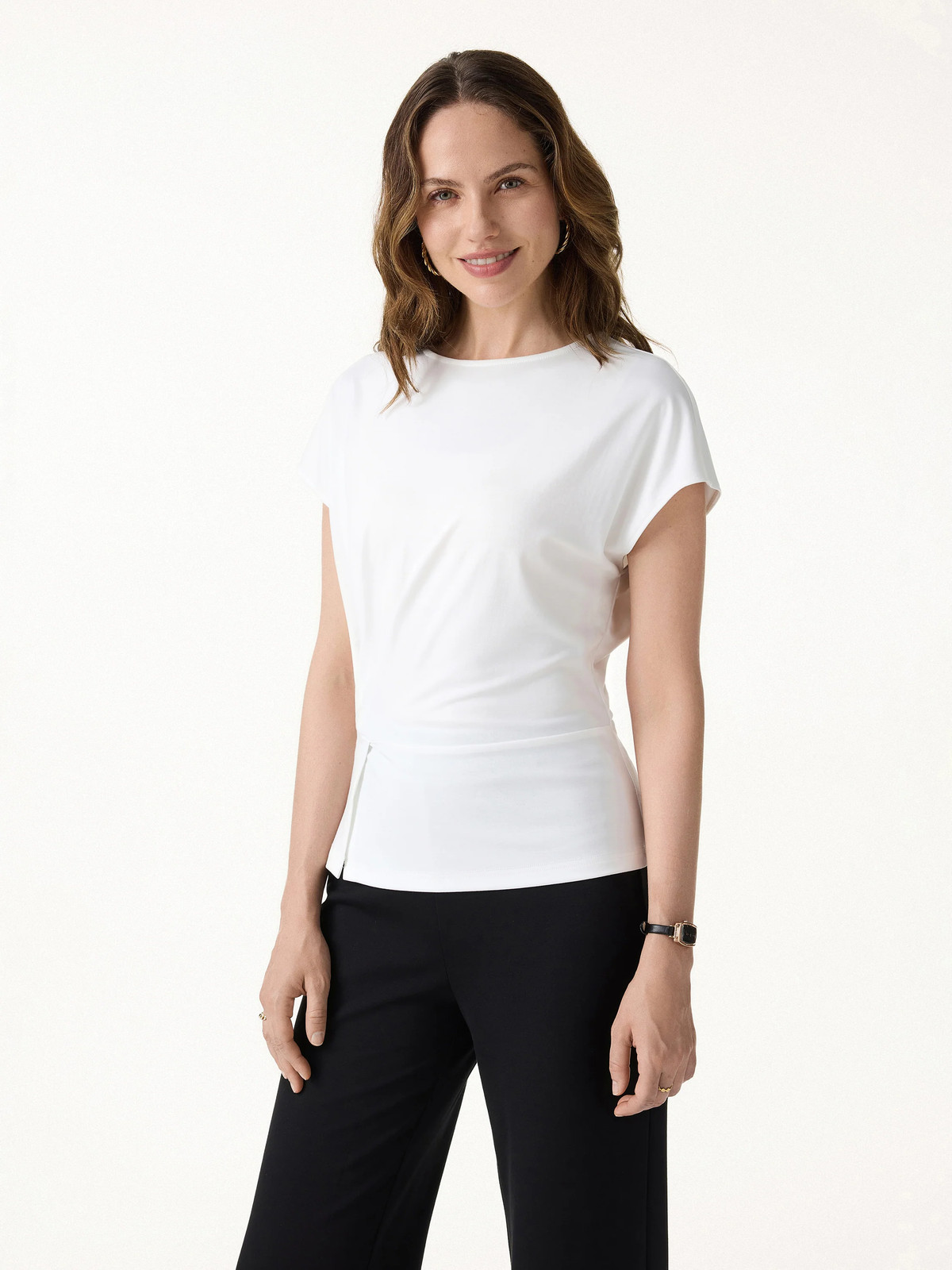 OGL Cooling Ponte Relaxed Round Neck Tucked Top