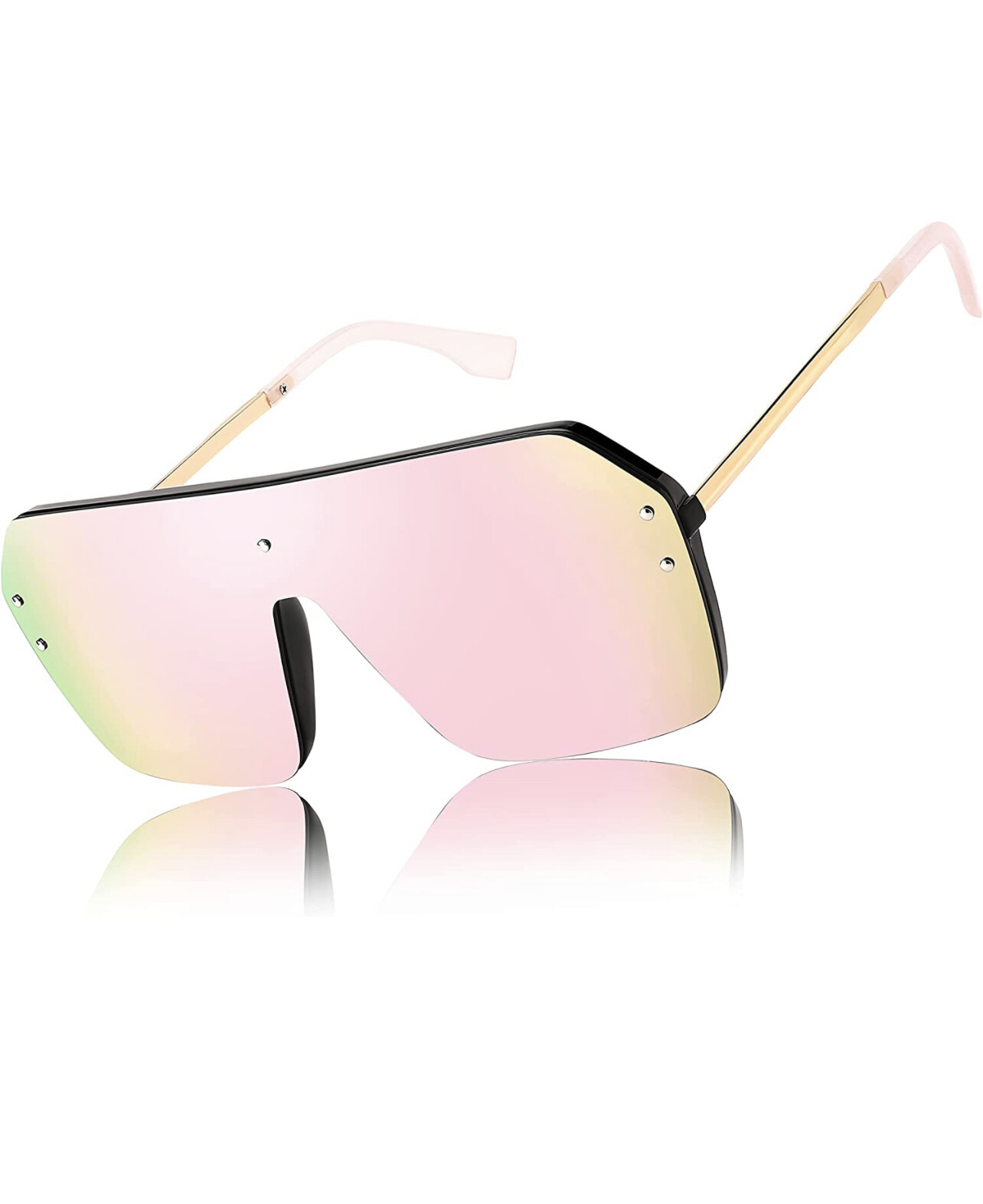 Fashion Oversize Flat Mirror Lens Square Large Men’s Women’s Miami Sunglasses