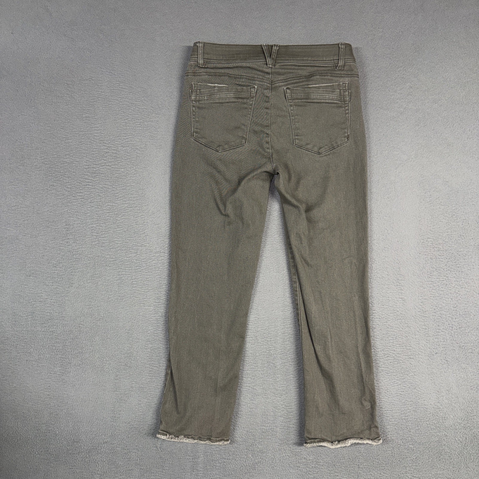 Democracy Jeans Womens 8 Gray Green Straight Frayed Ab Technology Stretch Cotton