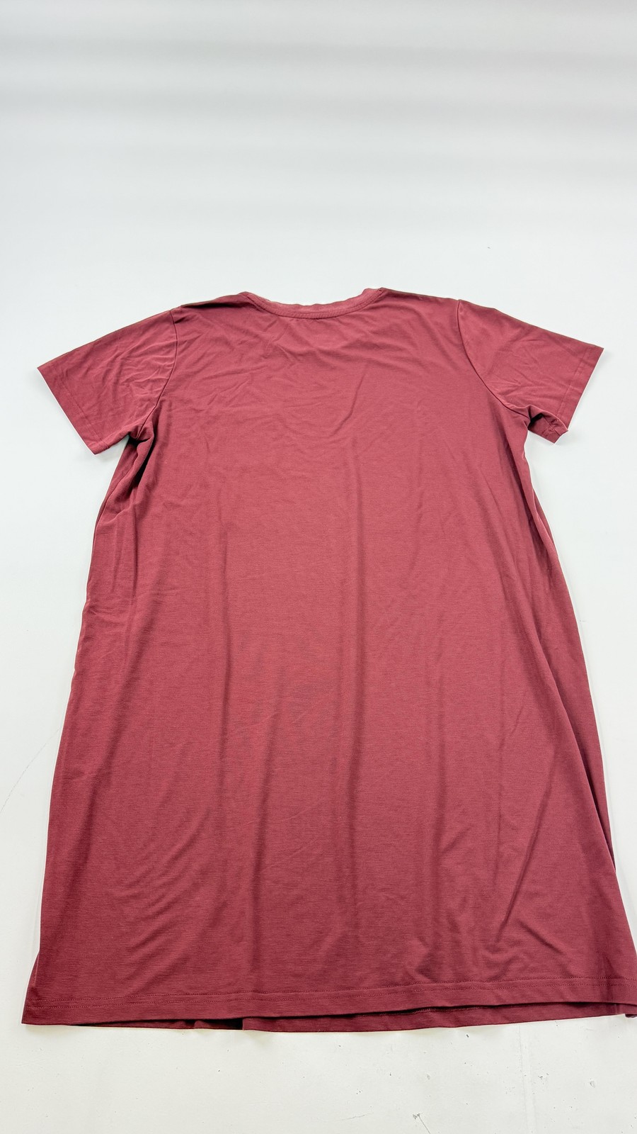 Bamboo Cool Shirt Dress Womens Large Red Bamboo Viscose Pocket Lounge Sleep
