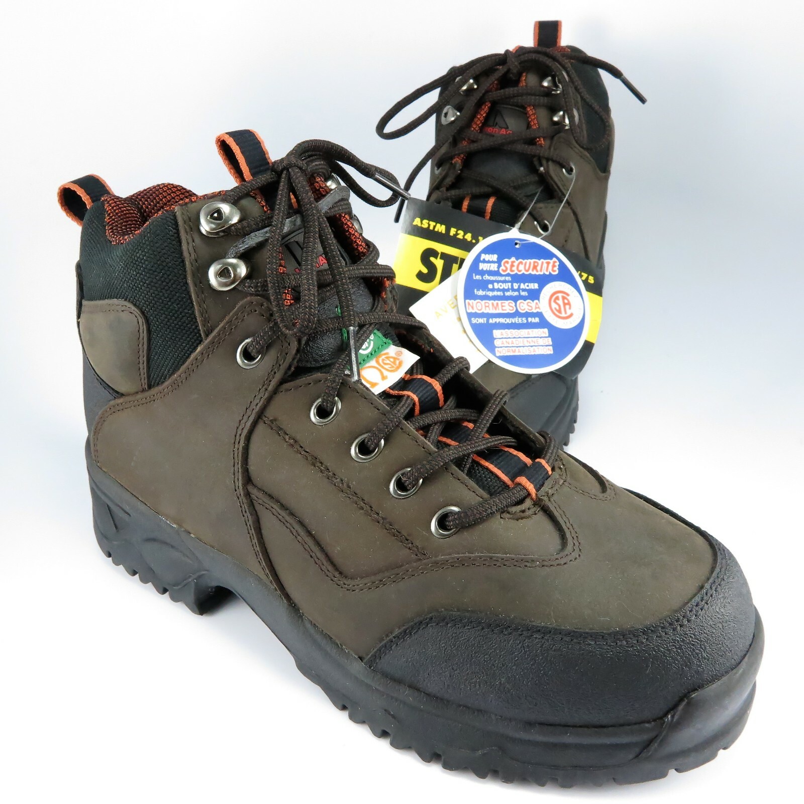 NEW – Iron Age Steel Toe Safety Work Boots Mens Size 7-M/W Brown Nubuck Leather