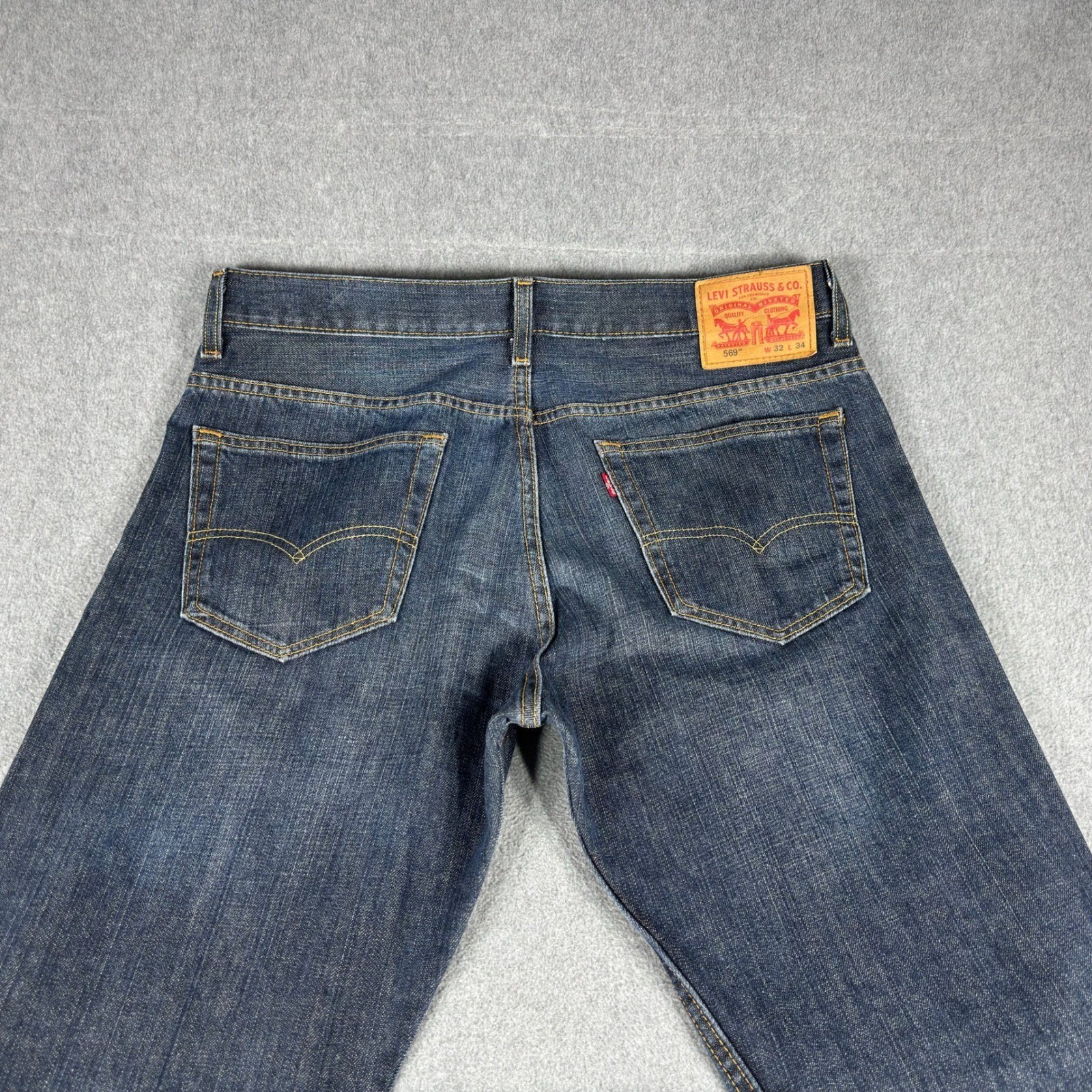 Levi’s 569 Loose Straight Jeans Mens fits 36X34 Blue Denim Dark Wash Casual