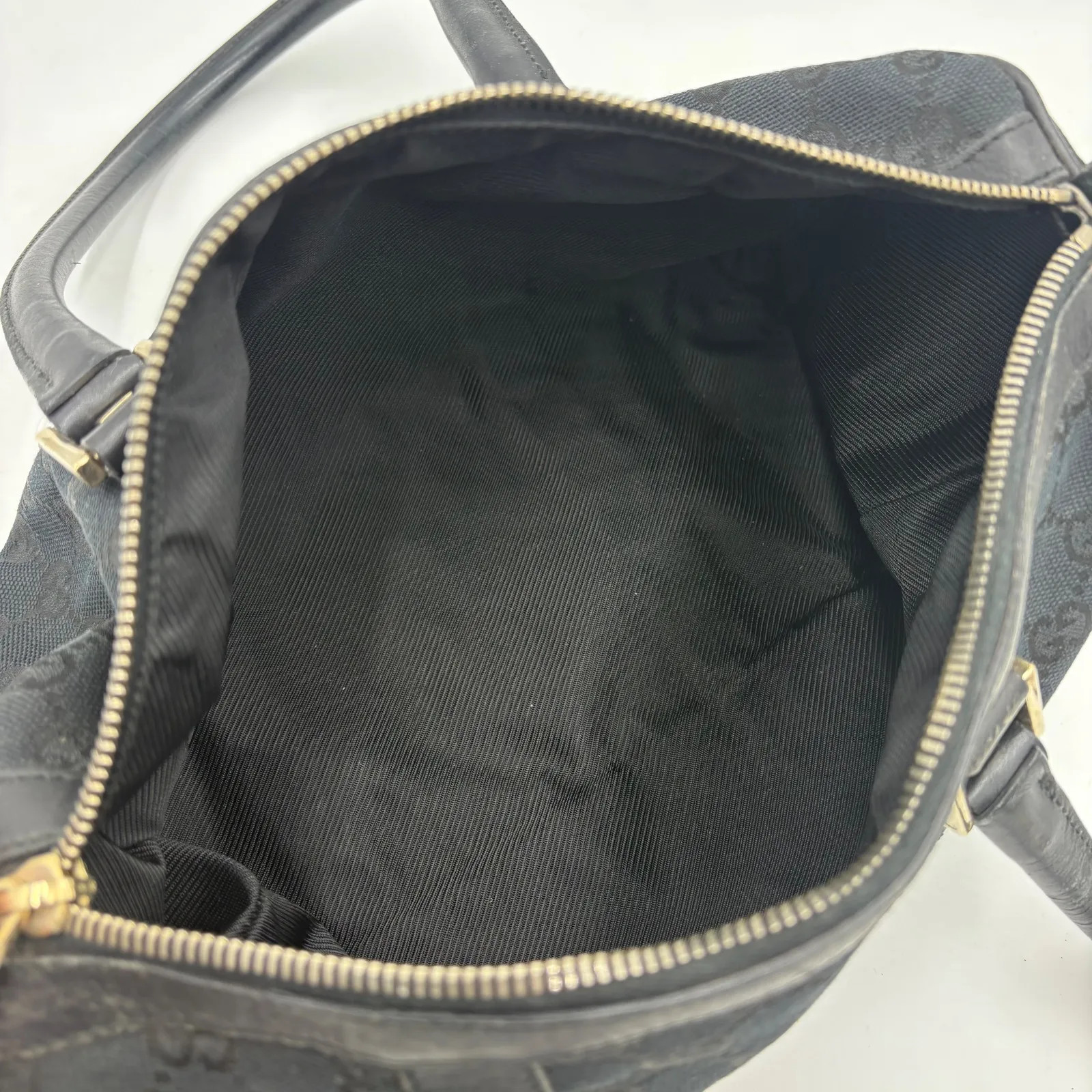Auth Gucci GG Canvas Tote Bag Mini Boston Bag Shoulder Bag Black 001 0851 2Y3476