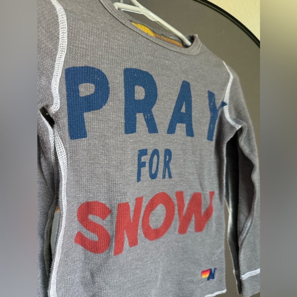 Aviator Nation Pray For Snow Long Sleeve Shirt – Size 4