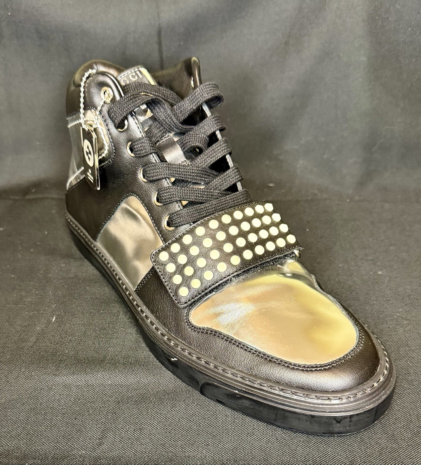 Gucci Limited Edition Metallic High Top Sneakers Men’s US 8.5 w/ Box & Dust Bag