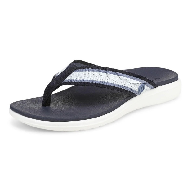 Vionic Women Beach Indigo Toe Post Sandal, Navy Blazer Multi (NEW WT)