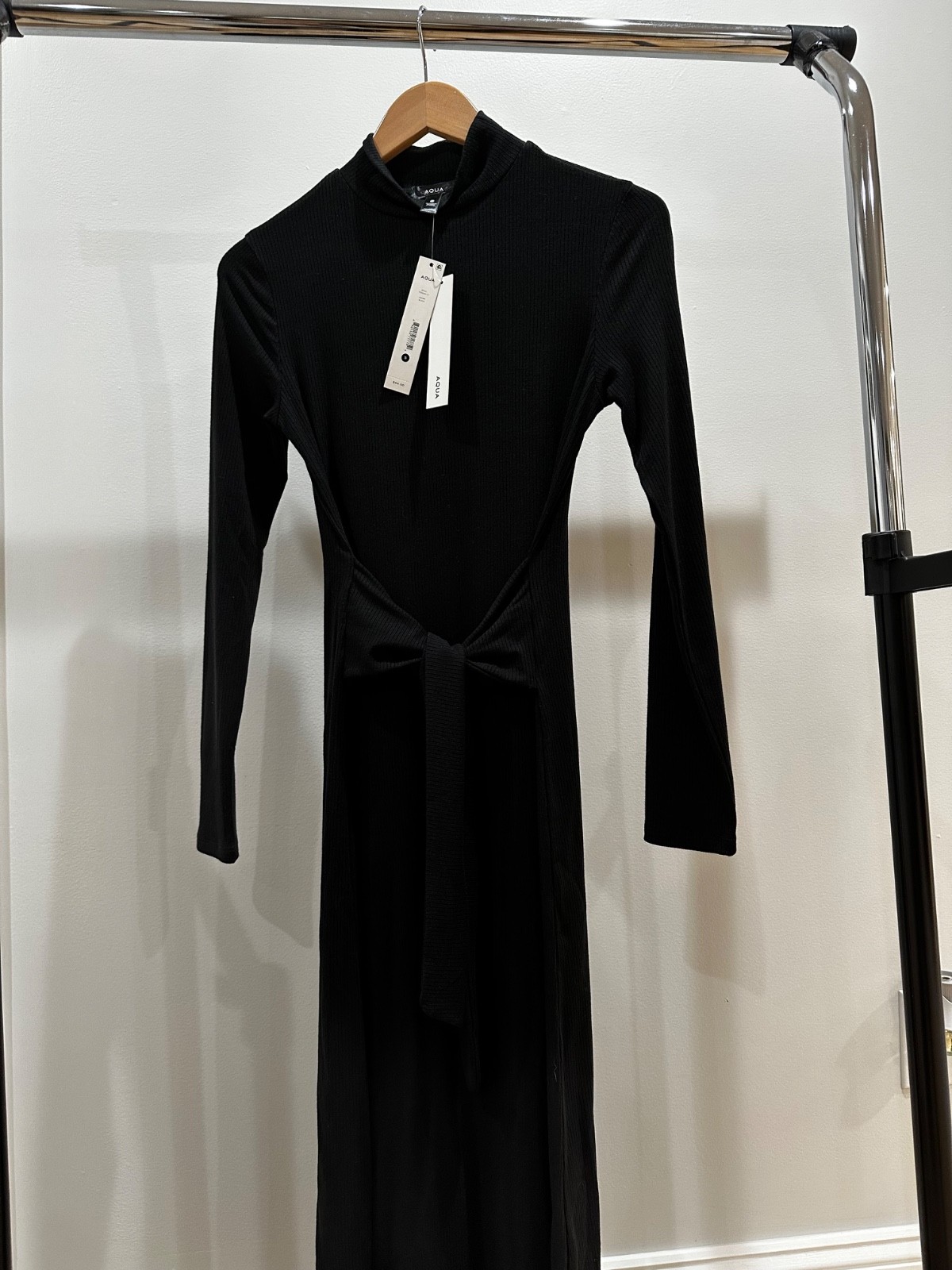 Aqua Black Dress. Stylish ribbed. Brand new.