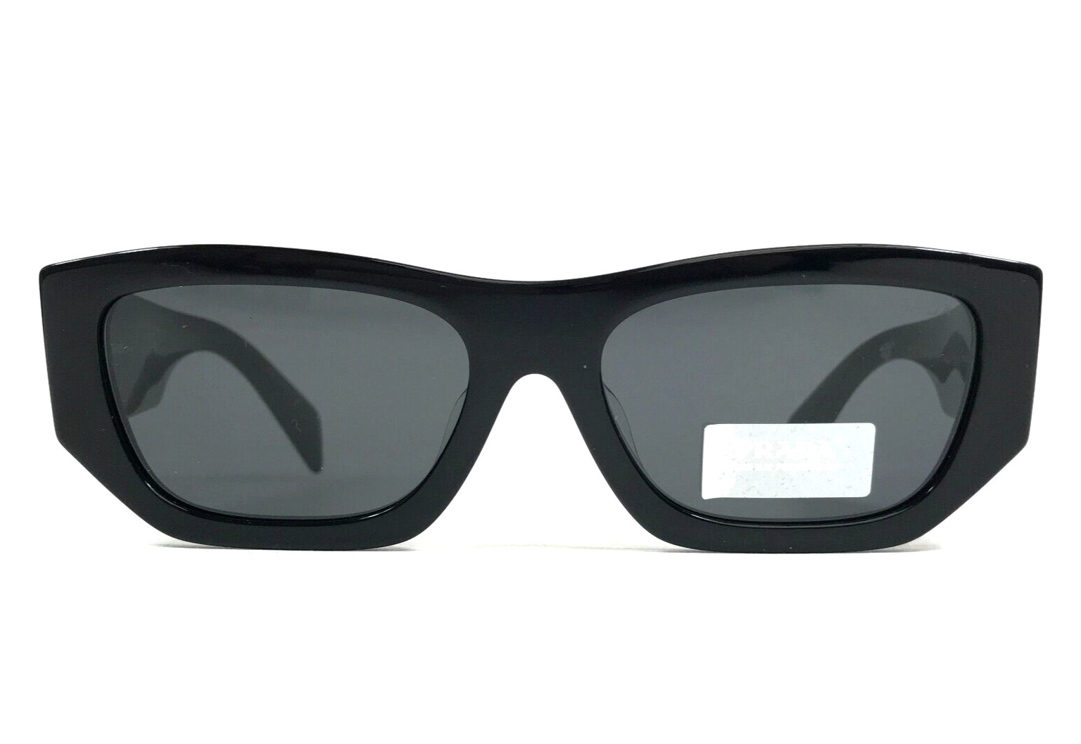 Prada Sunglasses SPRA01-F 16K-08Z Shiny Black Asian Fit Frames Dark Grey Lenses