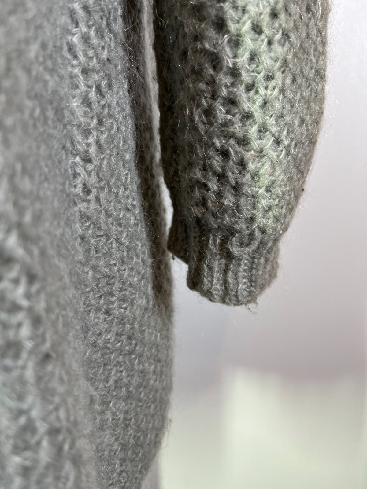Sundance Size PM Fuzzy Grey Cardigan Sweater Open-Front Mixed Knits
