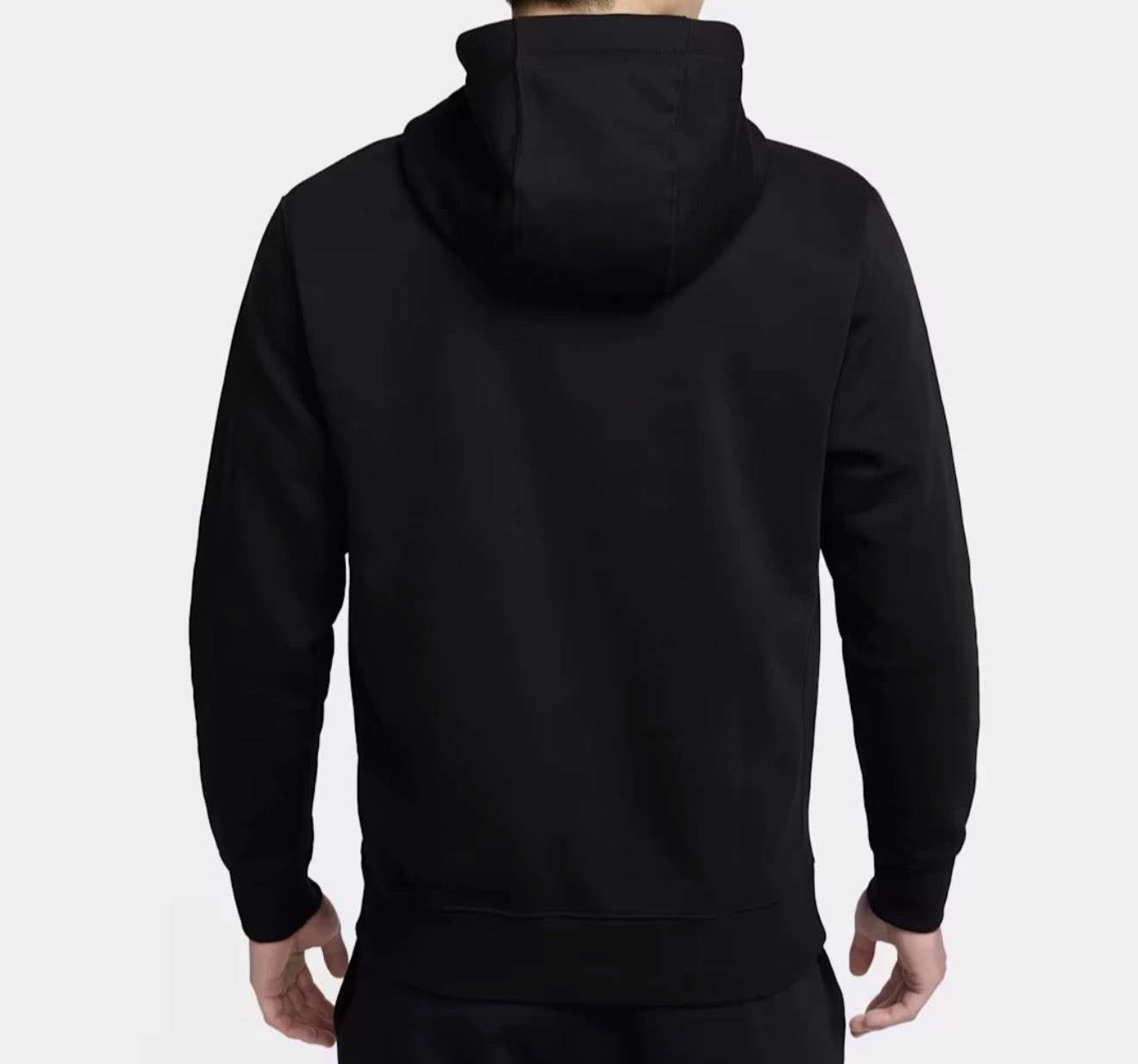Mens Nike Club Hoodie Medium Pullover BV2654-010 Black With White Nike Logo New