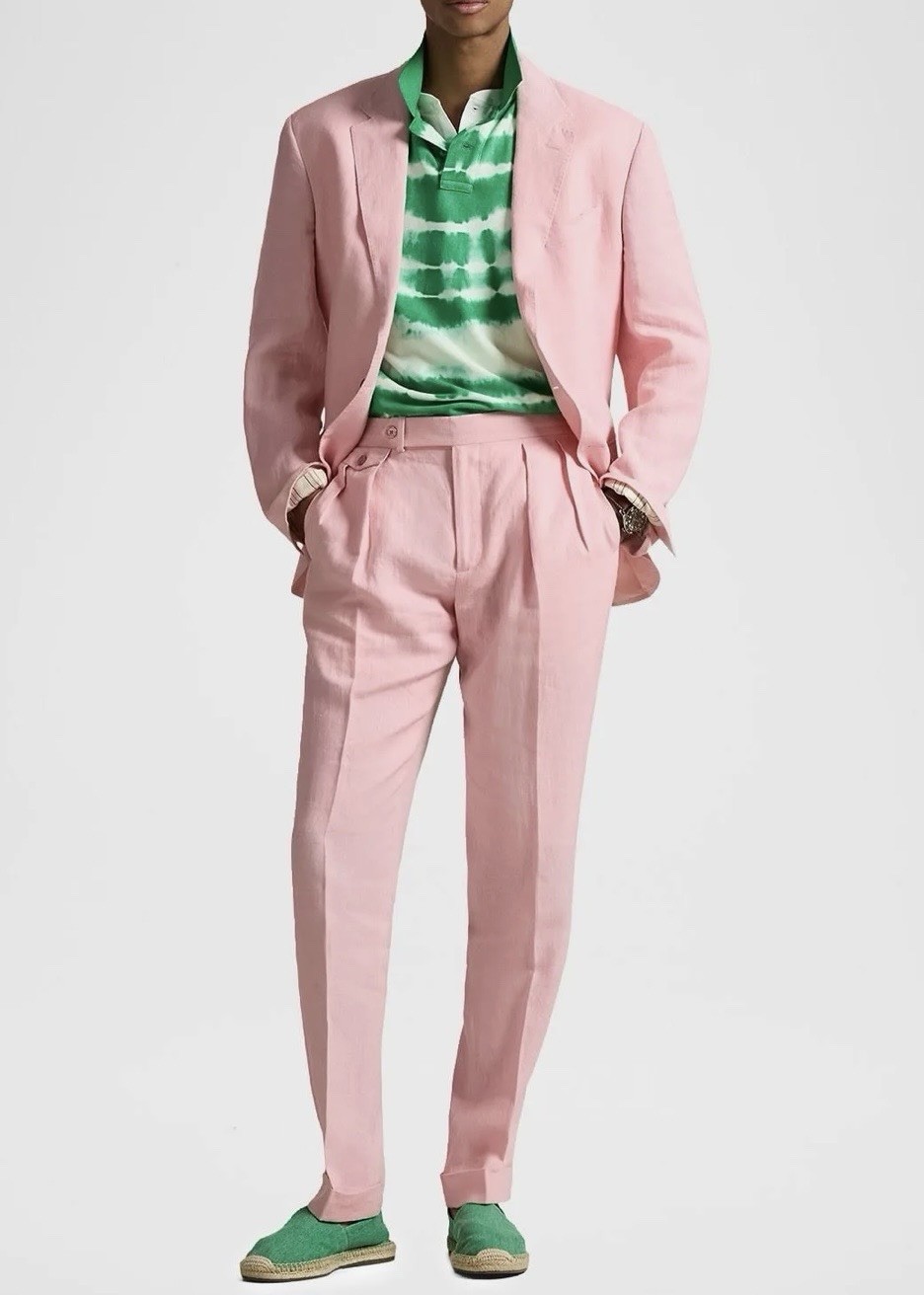 Ralph Lauren Purple Label Linen Pleated Trouser
