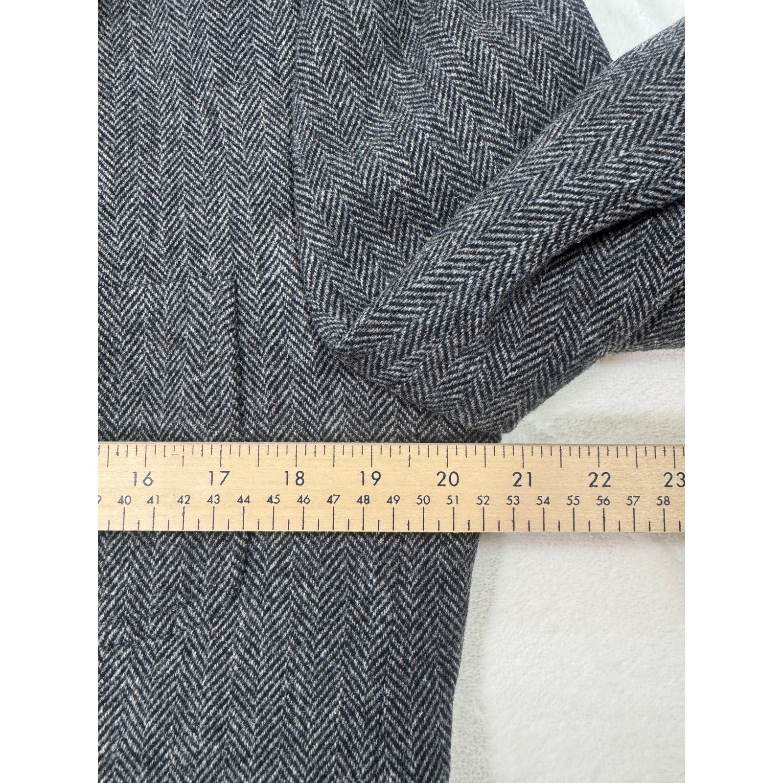 Dockers Khakis 100% Wool Herringbone Tweed Blazer Jacket Collar Patch 3-Button