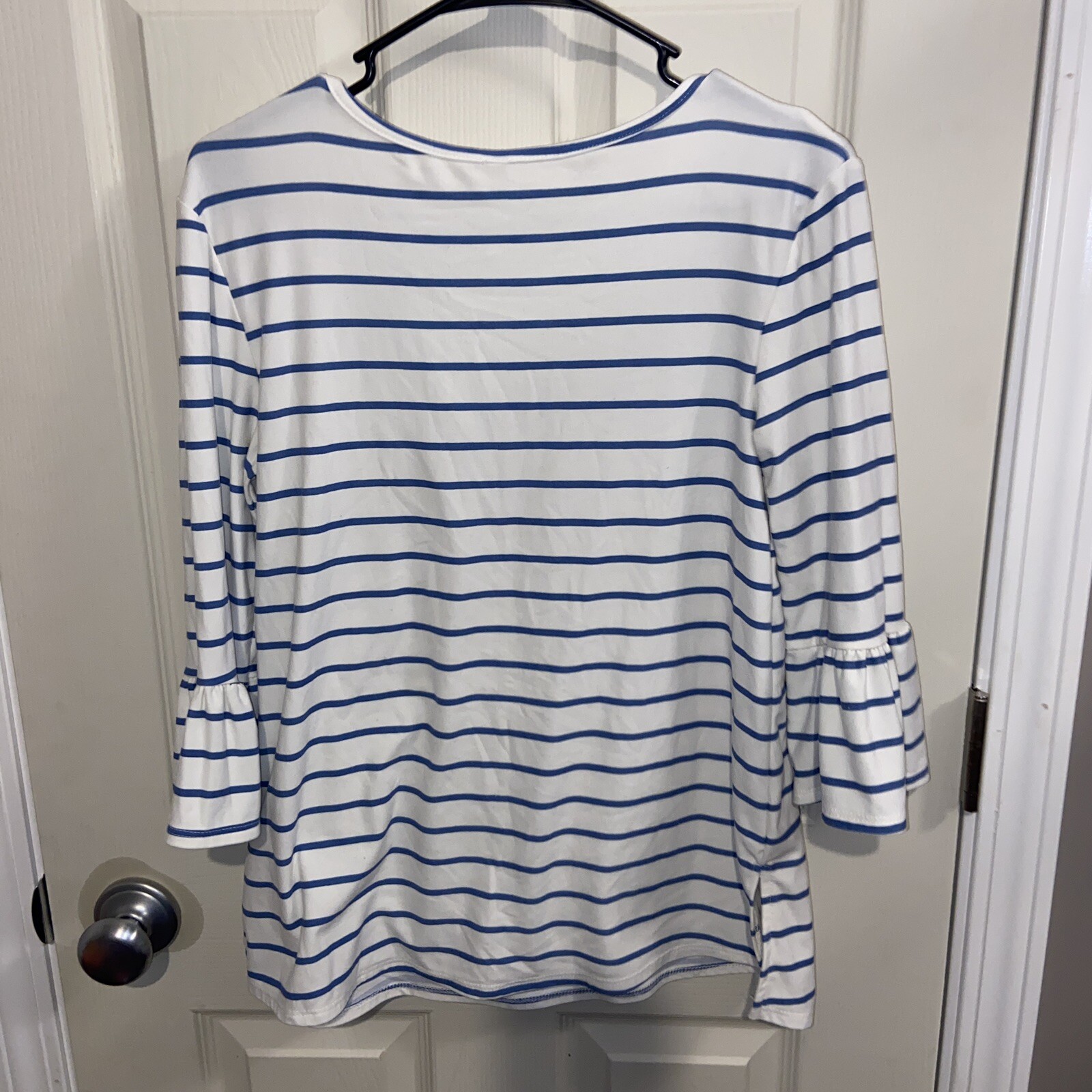 Lime N Chili Women’s Blouse White Small Blue Stripes