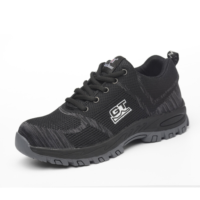 Men black Safety Work Shoes Steel Toe Boots Outdoor Sneakers