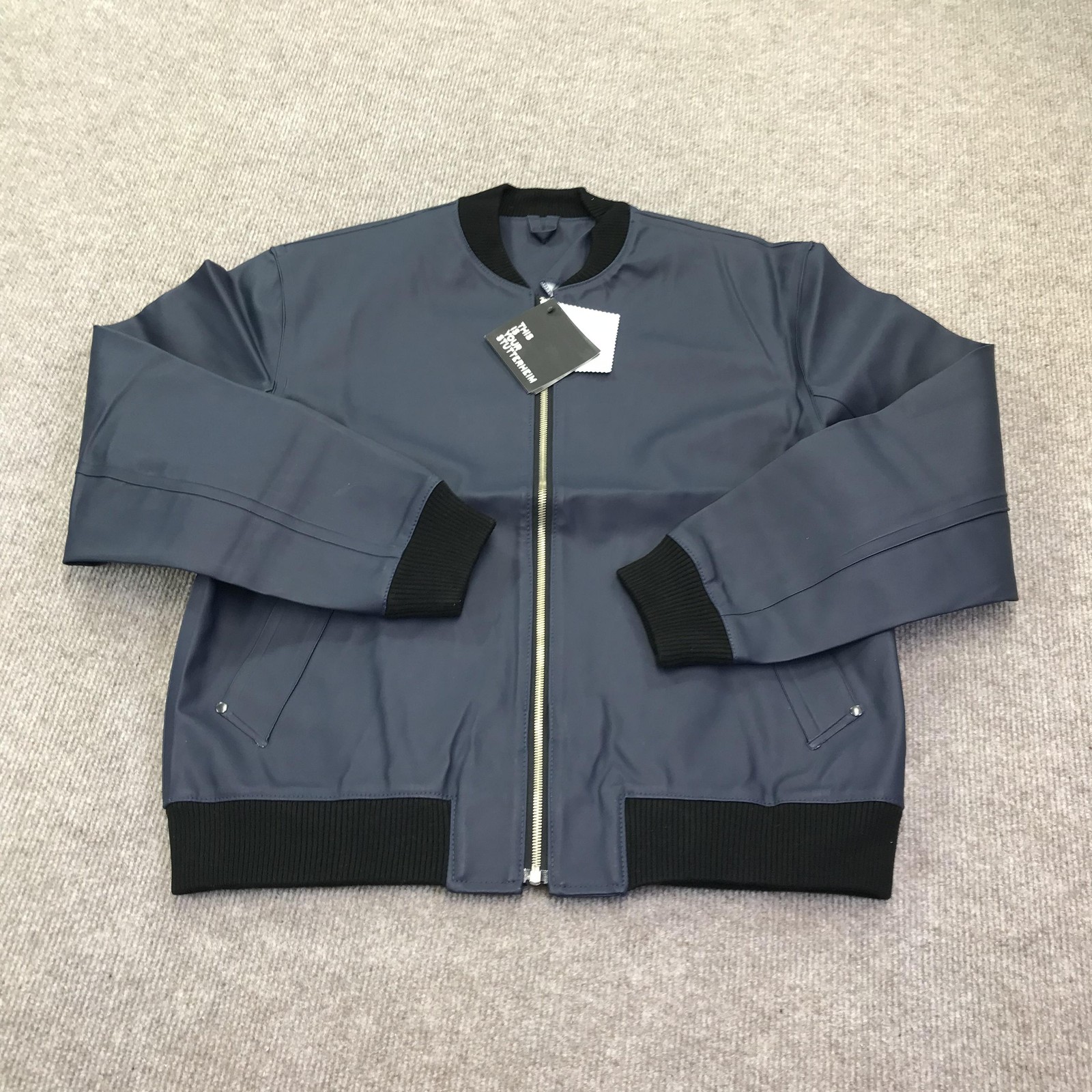 Stutterheim Jacket Mens Medium Navy Blue Bomber Raincoat Waterproof Coat
