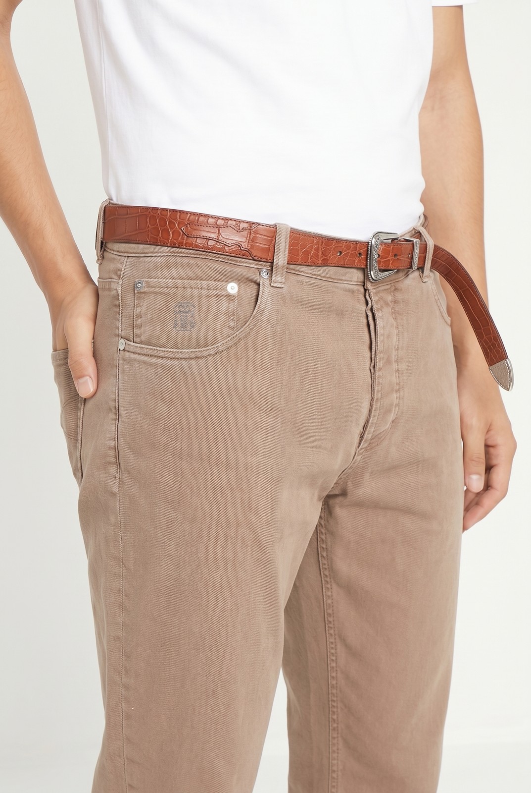 BRUNELLO CUCINELLI MEN’S LIGHT BROWN RELAXED TROUSERS MSRP $765