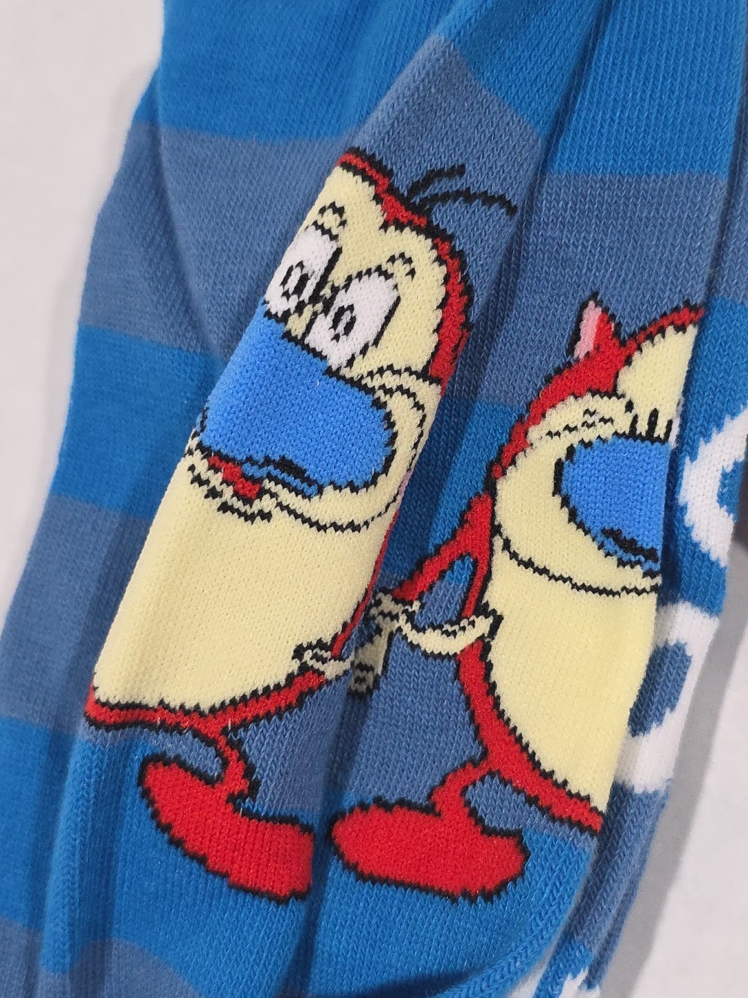 Nickelodeon Ren Stimpy Cartoon Novelty Socks 2 Pairs Unisex Fits Sizes 6-12 NWT