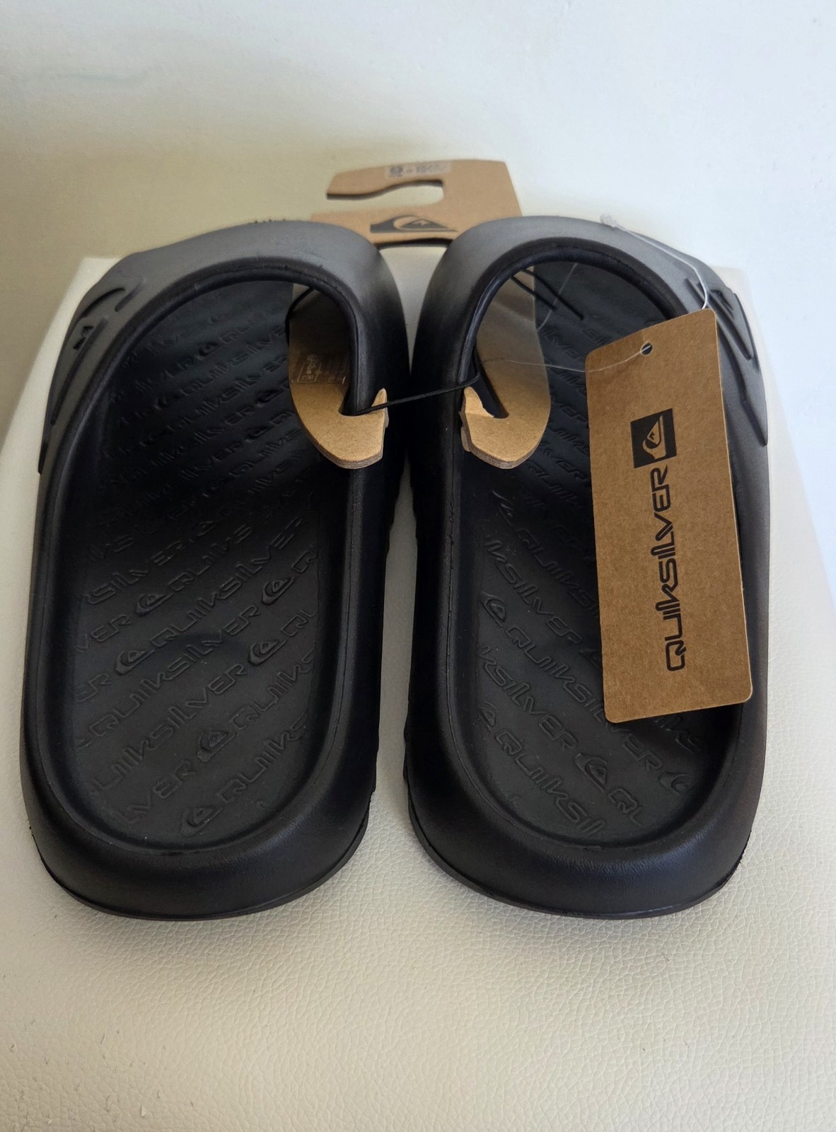 Quiksilver Men’s Slide Sandals Black Slip-On Synthetic US 9 EU 42 UK 8