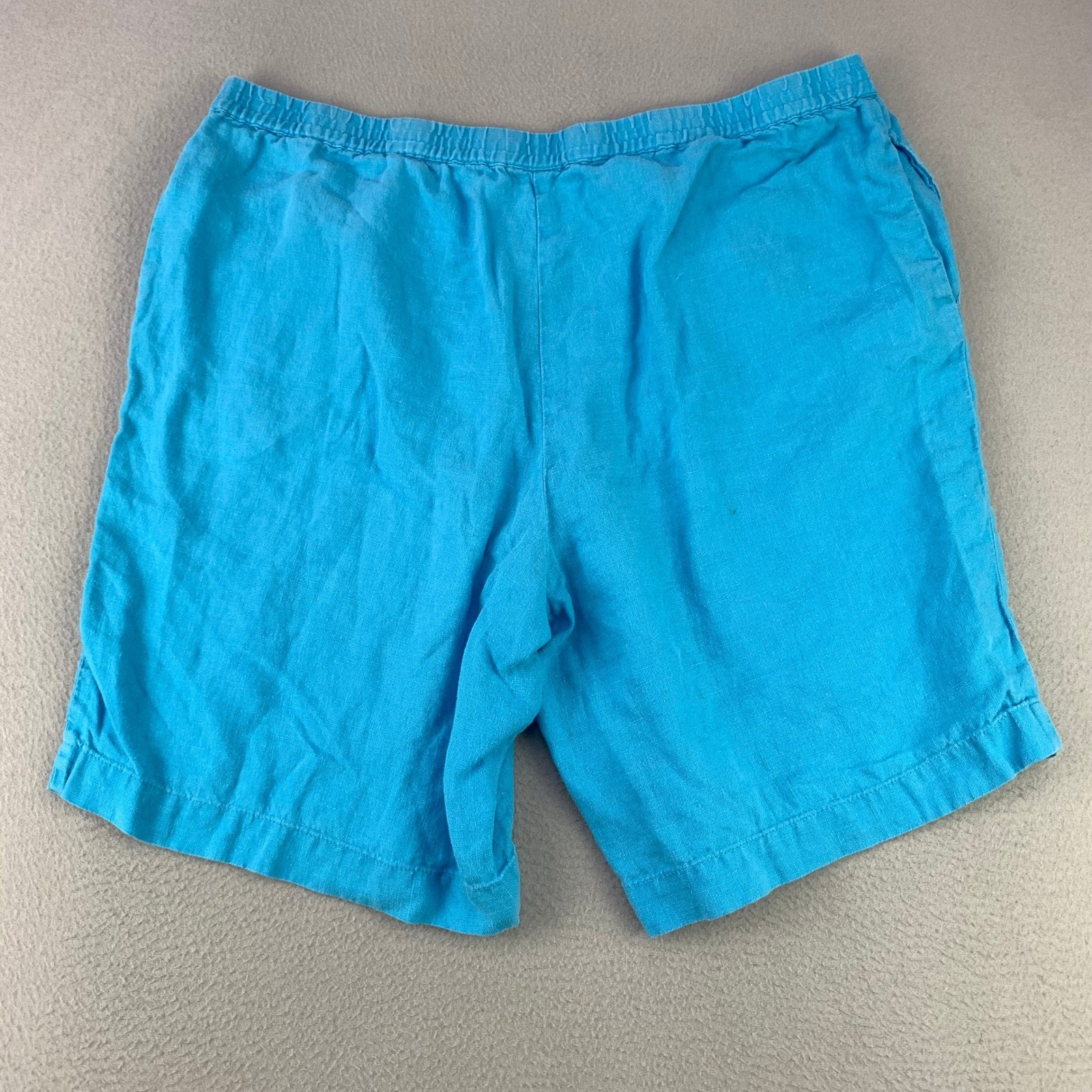 J.Jill Linen Shorts Womens Large Blue Casual Elastic Waist Breathable Beachy