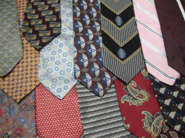 Men’s DESIGNER Silk Neck Ties Neckties Lot of 7 Woven Executive Stripes Paisley