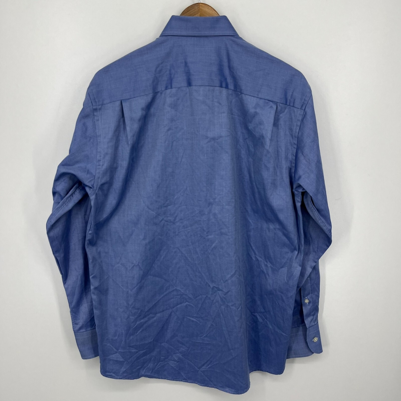 Eton Long Sleeve Button Shirt Men’s Size 15.5 Blue Pocket Cotton