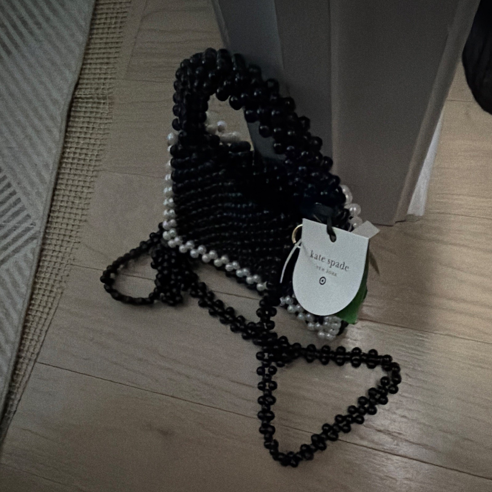New Kate Spade New York x Target Color Block Beaded Black White Crossbody Bag
