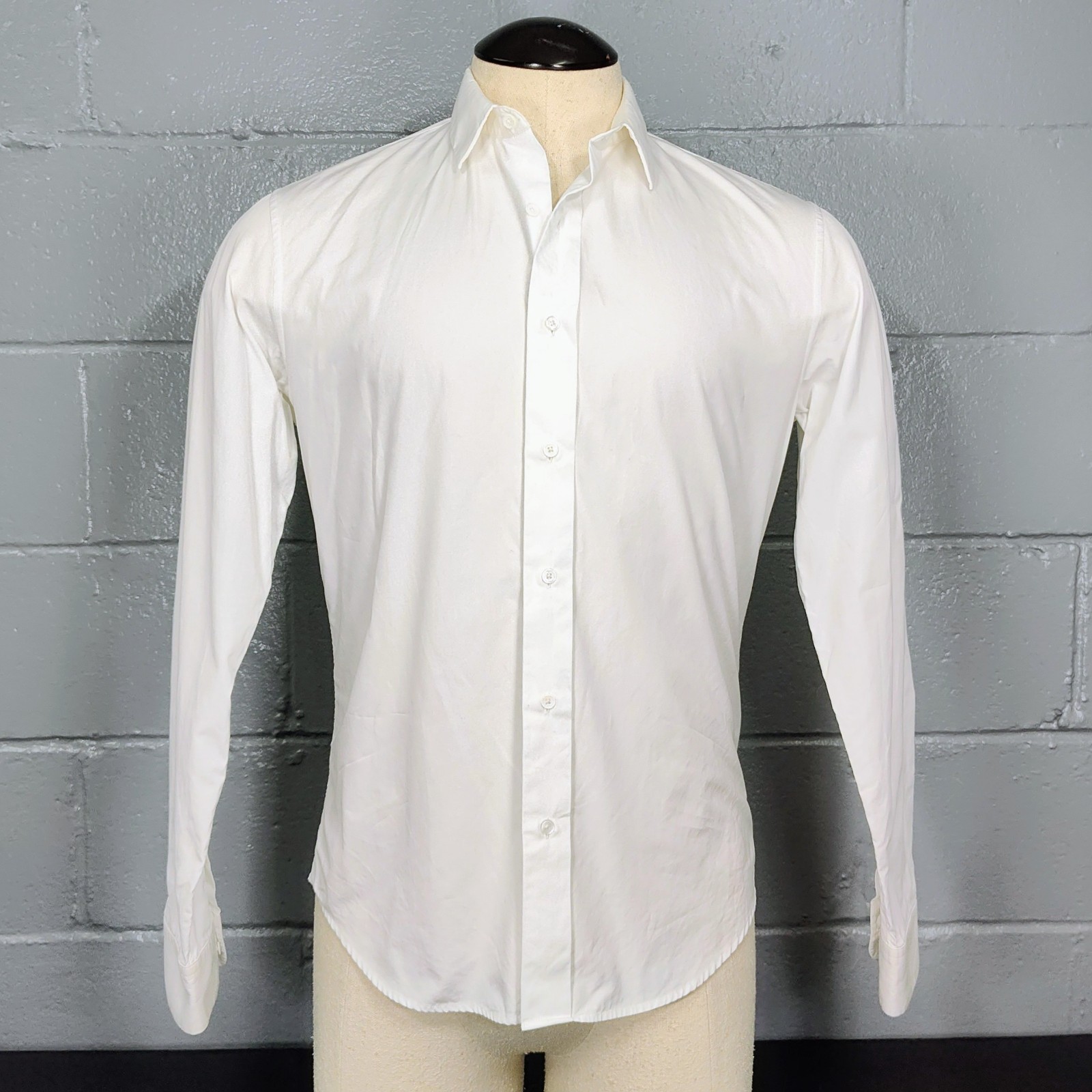 Sandro Paris Men’s White Button Front Dress Shirt Size 39 (M)