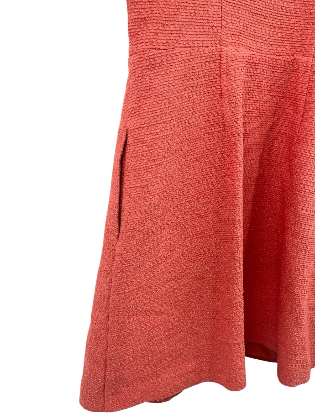 GAL MEETS GLAM Women’s Peach Textured Front Button Kathleen Mini Dress US 4