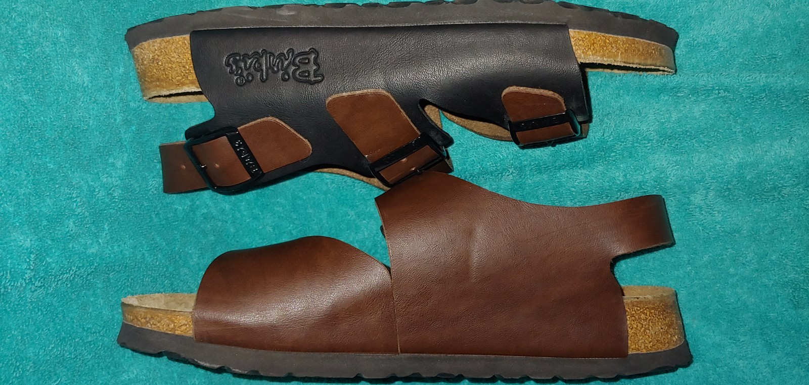 Birkenstocks Birkis Black & Brown 3 (with Heel) Strap Sandals W6 M4 EU37