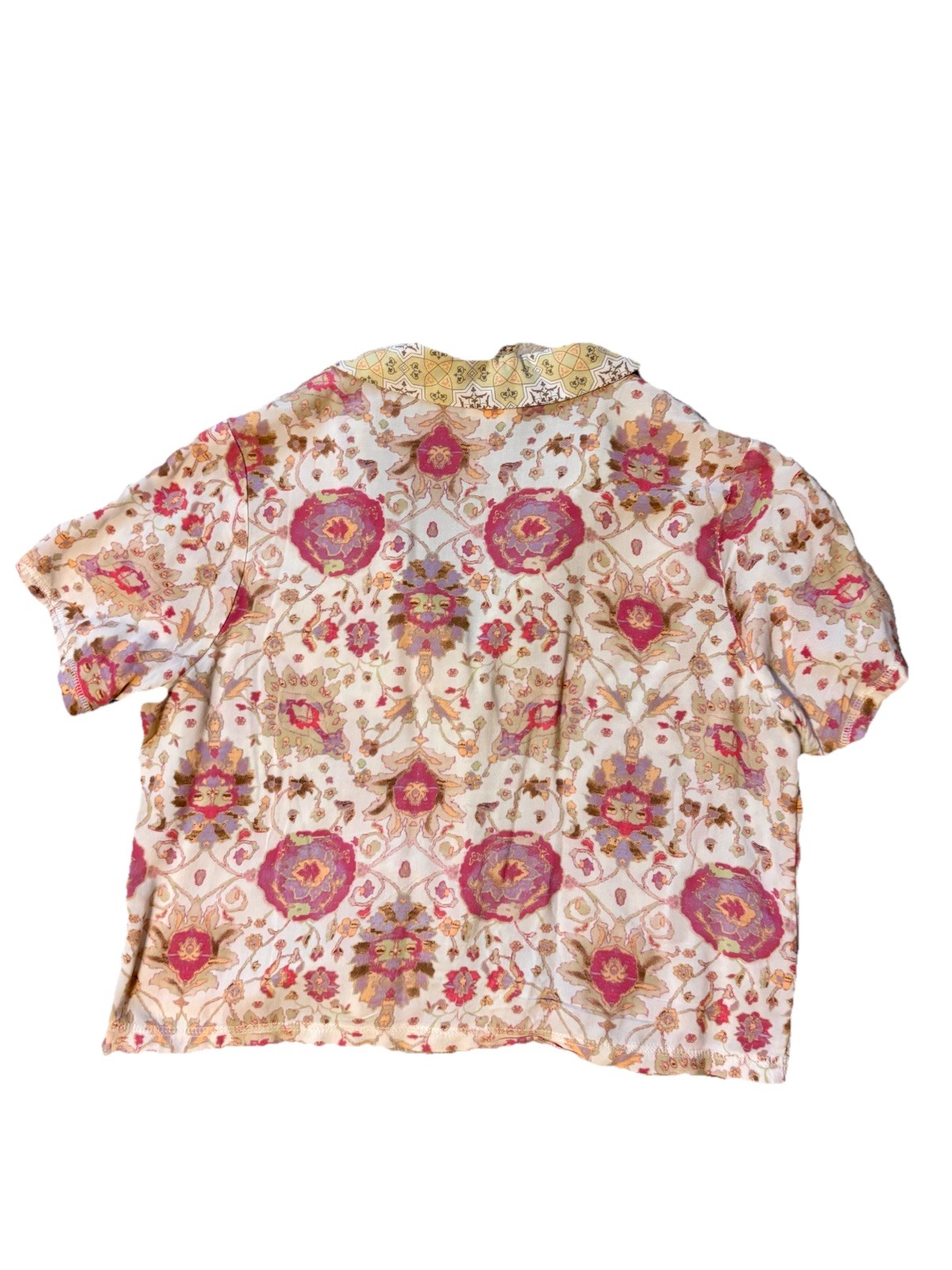 Forever 21 button up Cropped boxy blouse print size Small