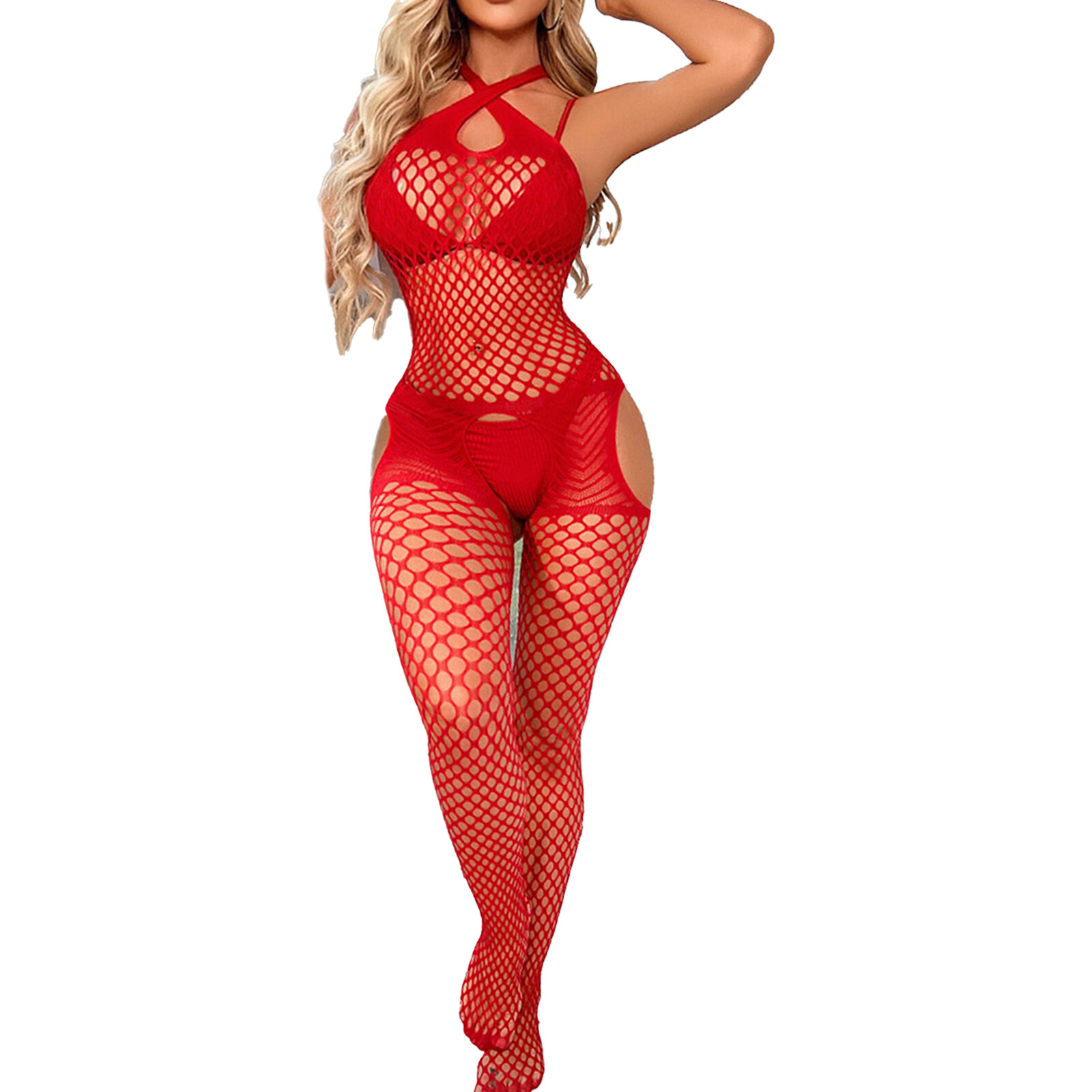 Women Lingerie Fishnet Body Stocking Dress Underwear Babydoll Sleepwear Bodysuit
