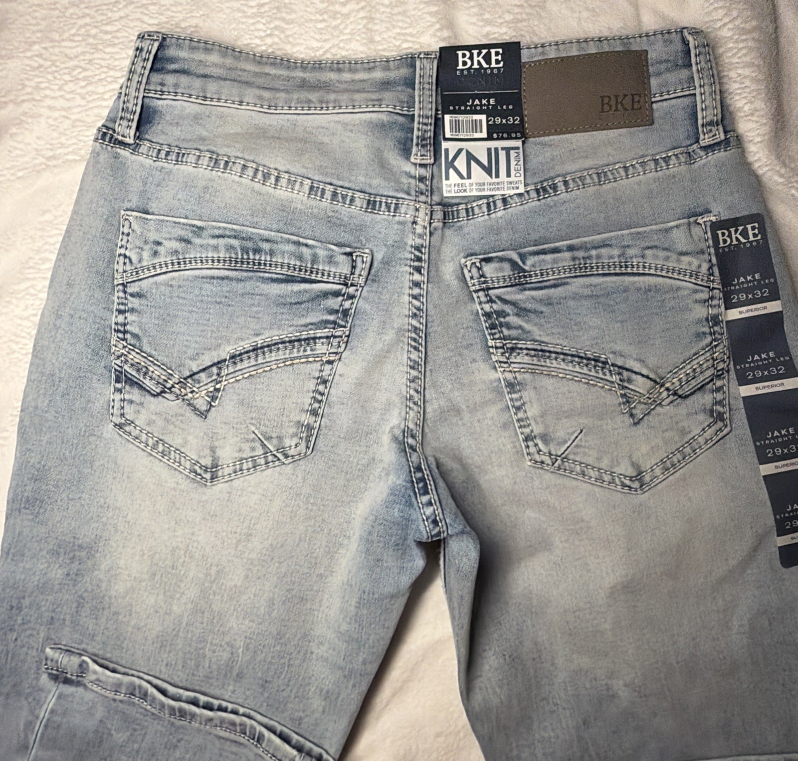BKE Jake Straight Leg Jeans Mens 29×32 Light Wash Denim NWT