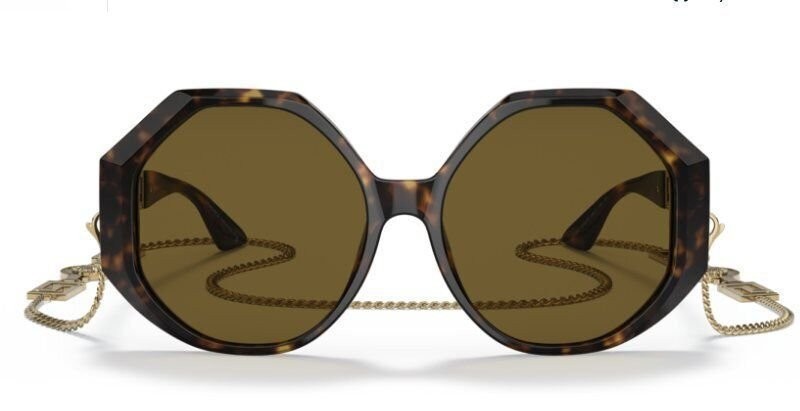 VERSACE VE4395 534673 Havana Square Women’s 59 mm Sunglasses