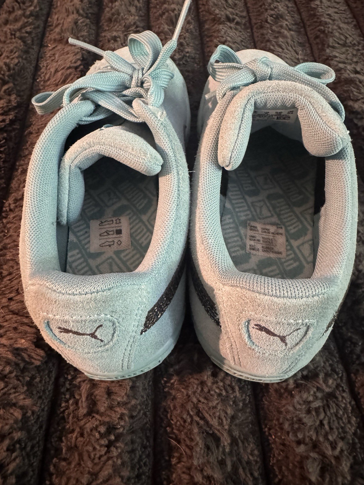 PUMA Blue Suede Low Top Lace-Up Sneaker Unisex Adults Rubber Outsole
