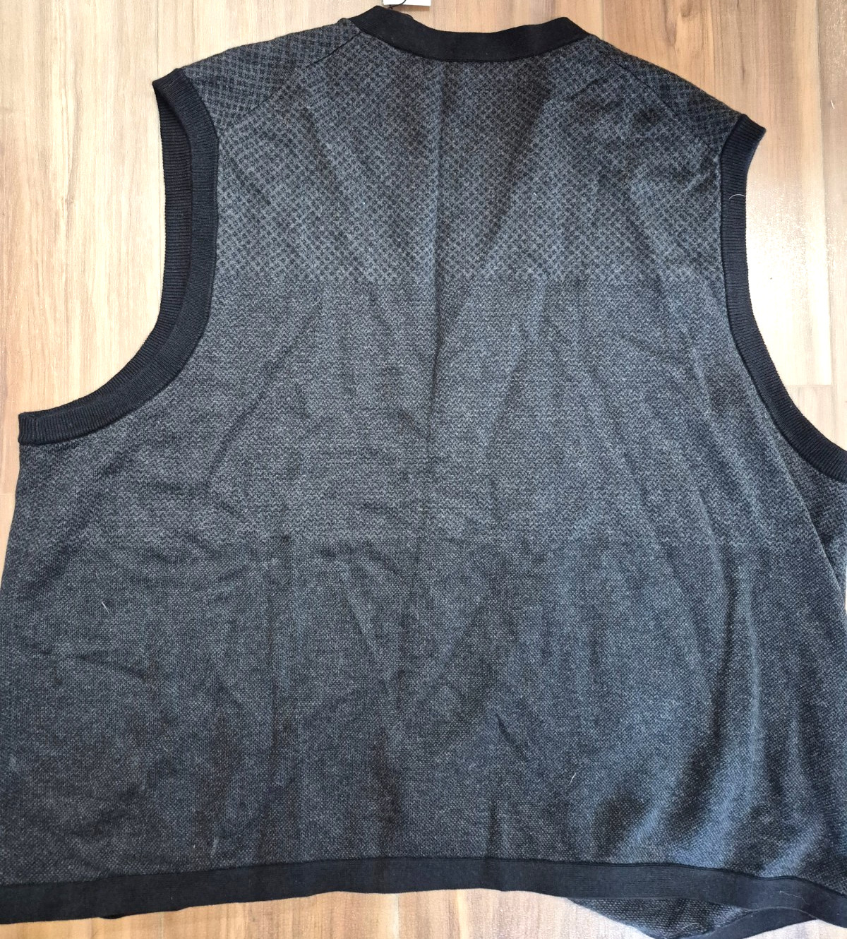 Perry Ellis Sweater Vest Men’s 2X Gray Black Wool Blend-Cotton Rayon Wool NWT